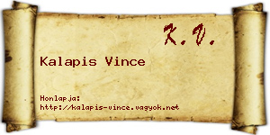 Kalapis Vince névjegykártya